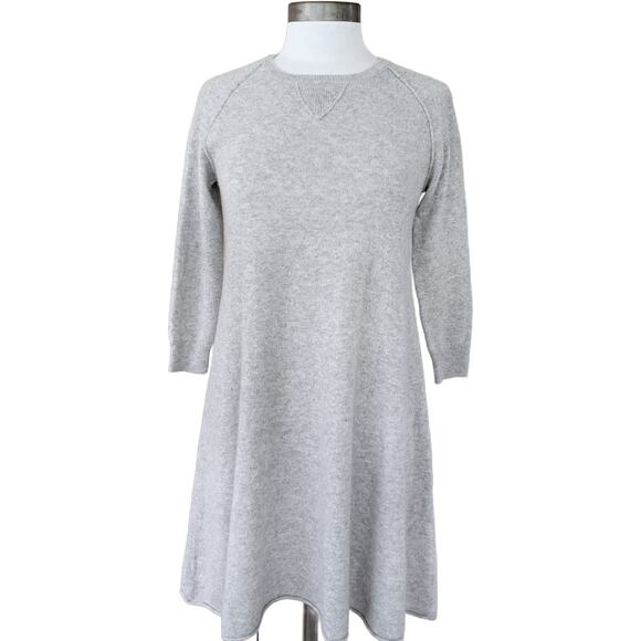 MATERNAL AMERICA Cashmere 3/4 Sleeve Sweater Mini Dress Gray Maternity Small - Picture 2 of 9